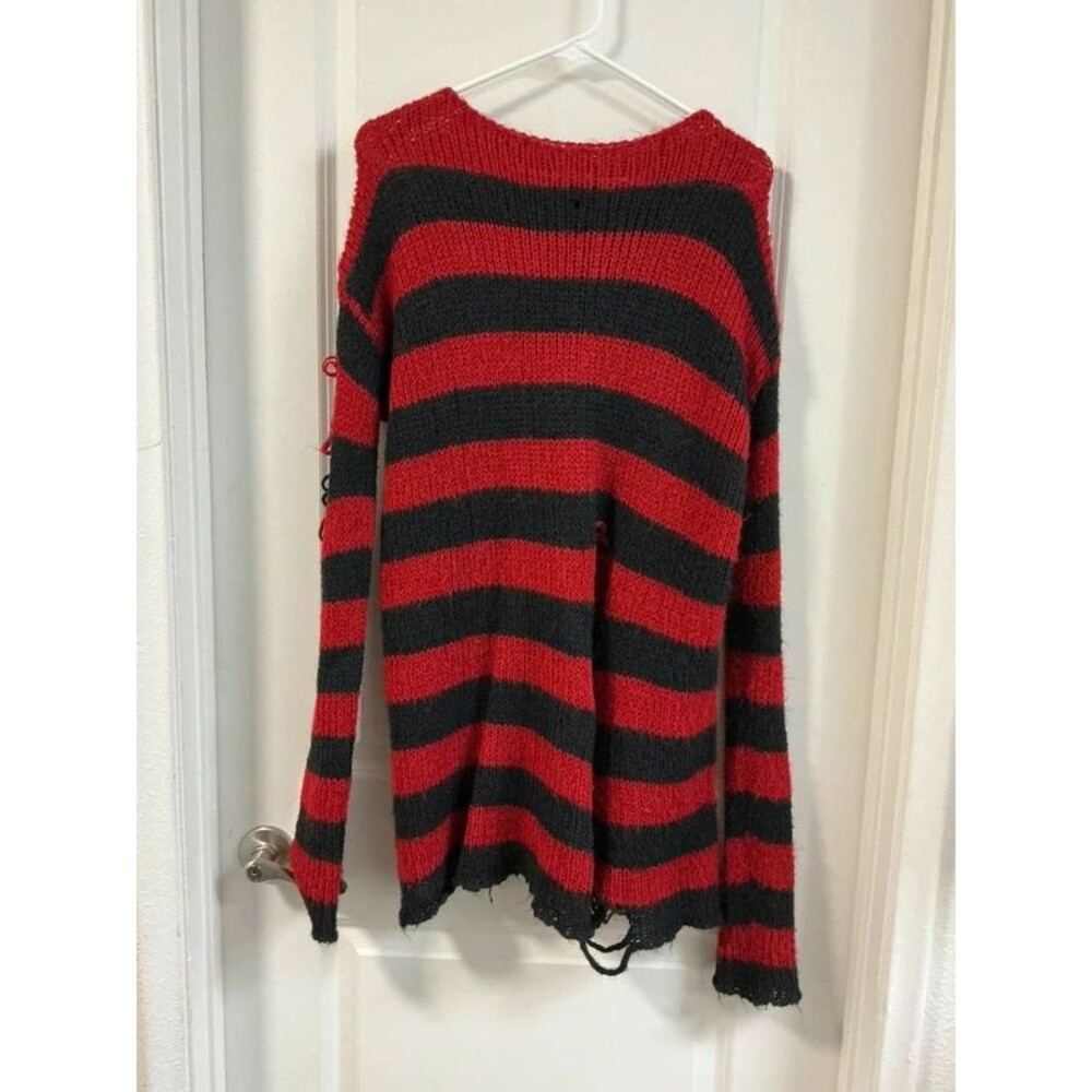 Freddy Krueger Style sweater size XL/2XL nightmare on Elm Street Striped Knit